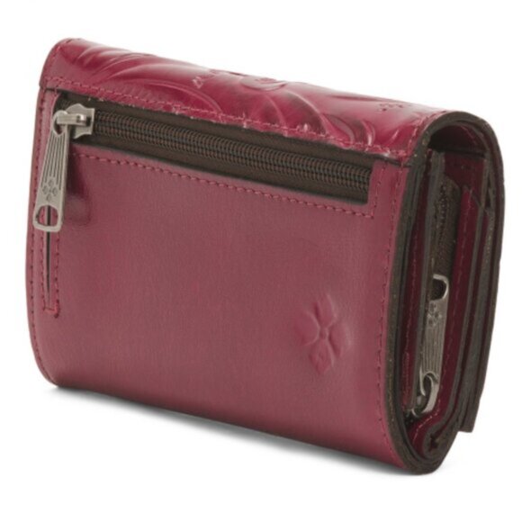 Patricia Nash Wallet Cametti Leather Tooled RFID trifold Magenta Purple - Picture 6 of 14